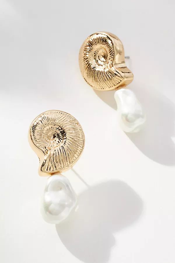 Shell Pearl Drop Earrings | Anthropologie (US)