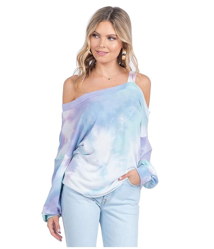 American Rose Kimia Tie-Dye Sweater (Lavender/Mint) Women's Clothing | Zappos