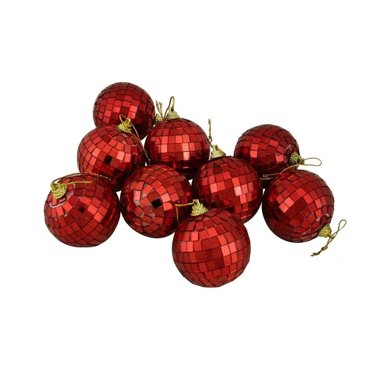 9ct Red Hot Mirrored Glass Disco Ball Christmas Ornaments 2.5" (60mm) - Walmart.com | Walmart (US)