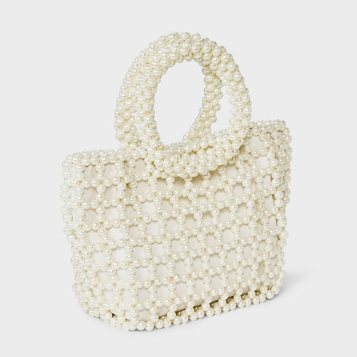 Mini Pearl Beaded Bucket Bag - A New Day™ Ivory | Target
