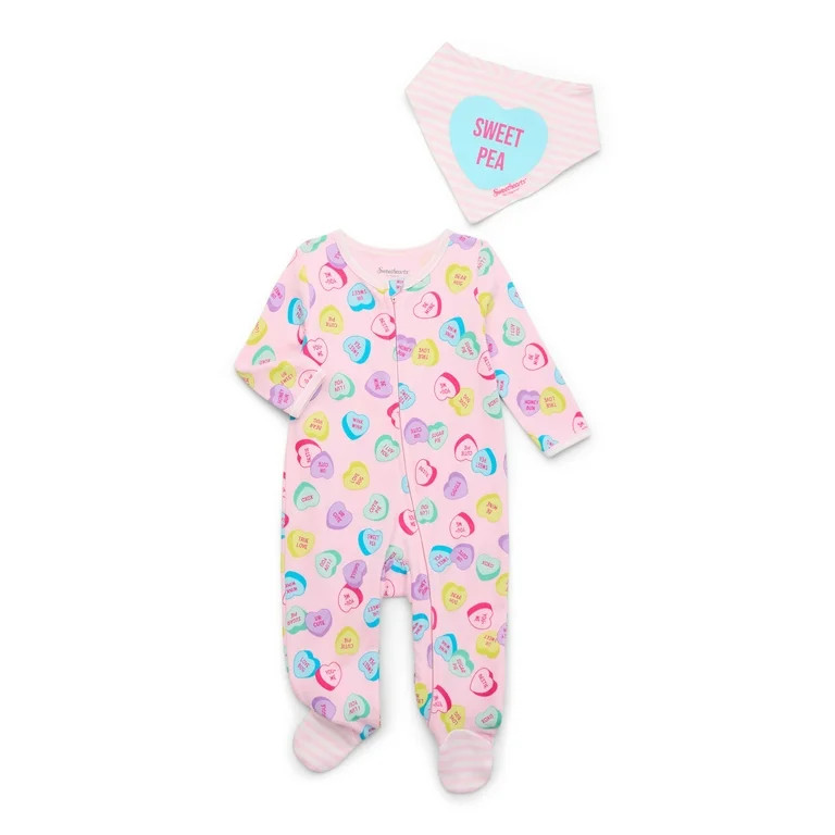 Sweethearts Baby Valentine's Day Layette Gift Set, 2-Piece, Sizes Newborn-6/9 Months | Walmart (US)