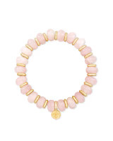 Rebecca Gold Stretch Bracelet in Rose Quartz | Kendra Scott