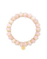 Rebecca Gold Stretch Bracelet in Rose Quartz | Kendra Scott