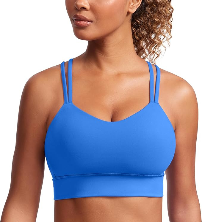 CRZ YOGA Softness Mold Butterluxe Strappy Longline Sports Bras for Women - Double Spaghetti Strap... | Amazon (US)