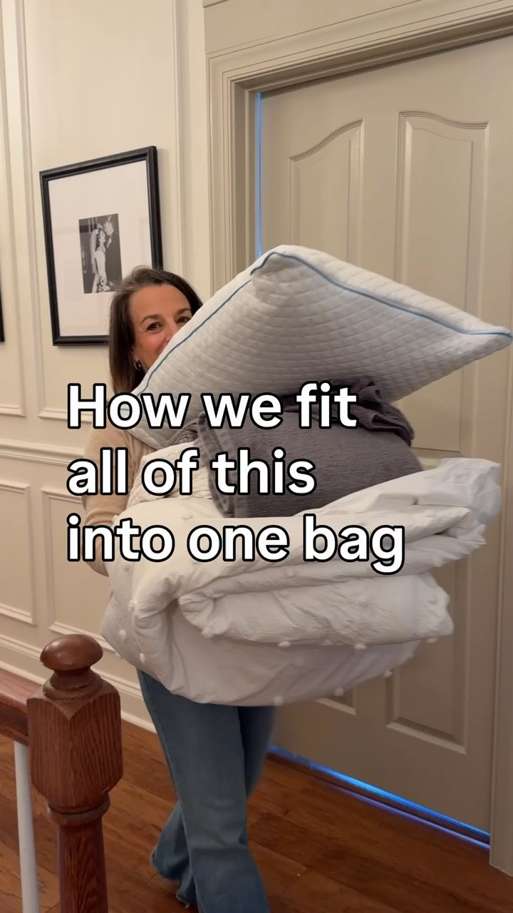 Vacuum bags are one of our favorite ways to pack bulky items without taking up half the car. Use them for comforters, pillows, towels, blankets, and clothes to compress everything down and make move-in packing so much easier. These are the ones we recommend for getting more into less space.

#LTKU #LTKHome #LTKTravel