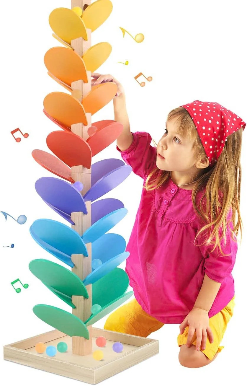 Montessori Musical Rainbow Marble Run Tree | ELEBABY