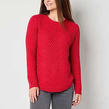 new!St. John's Bay Womens Crew Neck Long Sleeve Pullover Sweater | JCPenney