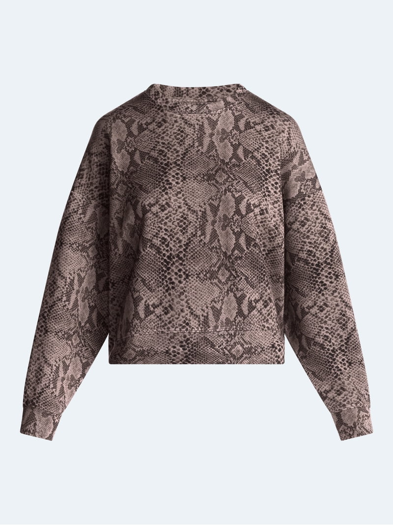 Scoop Women's and Women's Plus Scubaknit Cropped Sweatshirt with Drop Sleeves, Sizes XS-4X | Walmart (US)