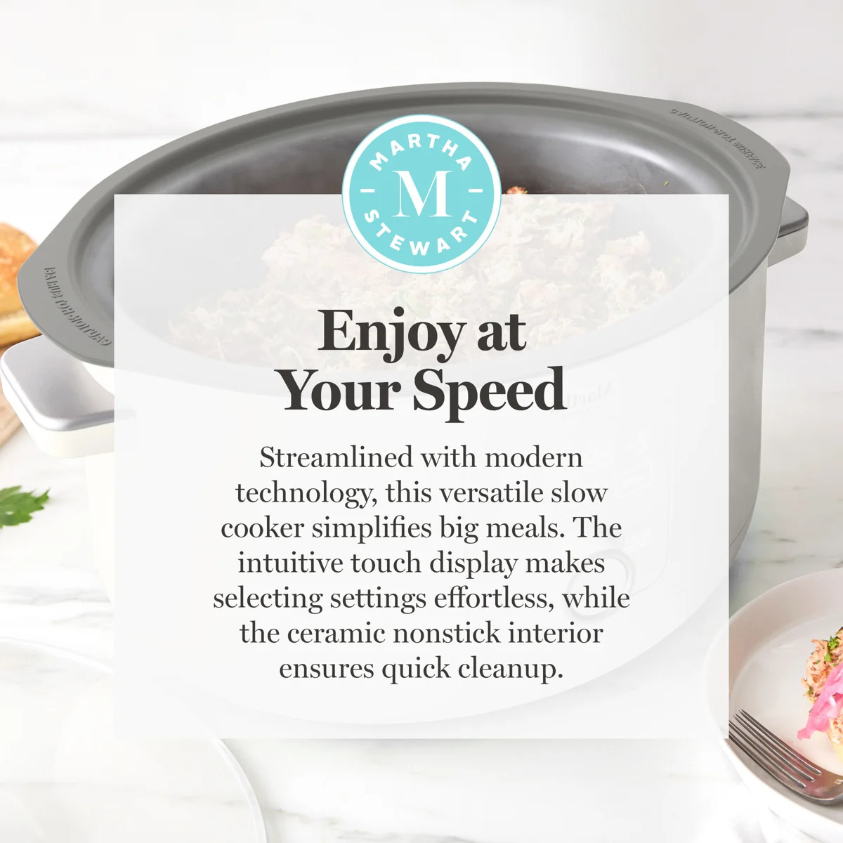 Martha Stewart 8 Quart Slow Cooker, Ceramic Nonstick, Linen | Wayfair North America