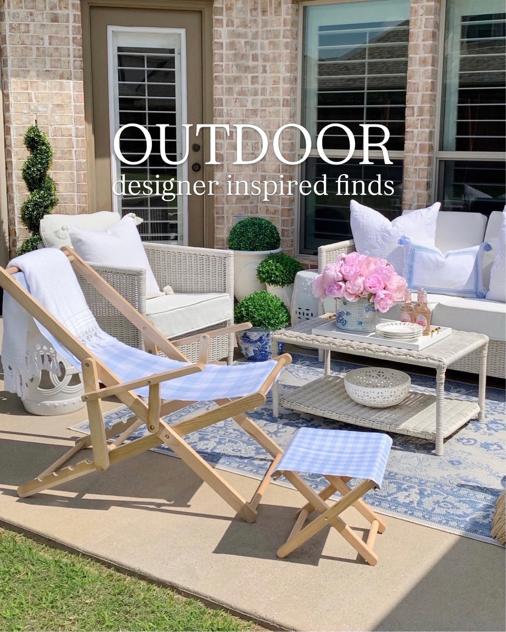 Outdoor finds ☀️ Designer inspired favorites for less - my wicker patio furniture has that Serena & Lily look, but for a fraction of the price and is on sale right now! 🎉Swipe for more outdoor deals and look-for-less finds!

#outdoorfurniture #patiofurniture #targethome #targetfinds #walmartfinds classic coastal furniture timeless decor patio decor outdoor living Walmart finds target Amazon look for less blue and white decor home design wicker furniture traditional home threshold studio McGee scalloped umbrella

#LTKHome #LTKSaleAlert #LTKSeasonal