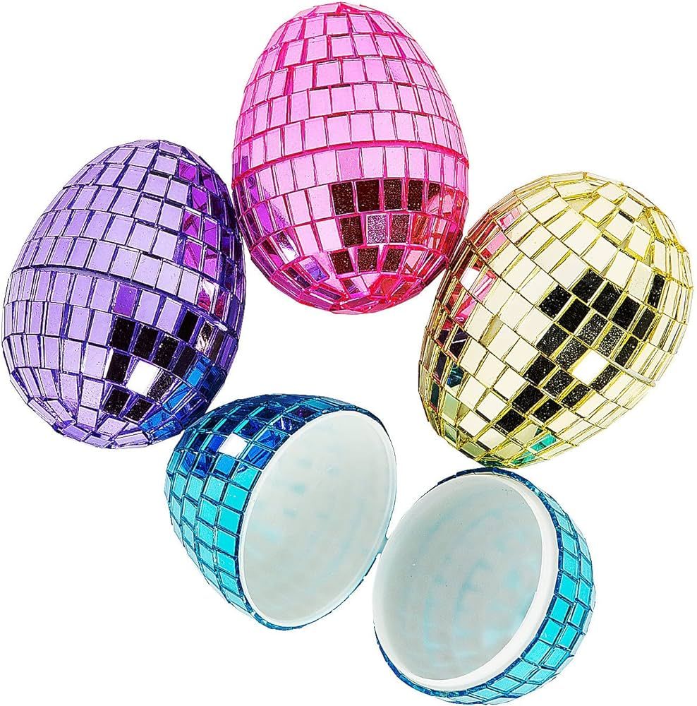 Fun Express 2 1/4" Disco Plastic Easter Eggs - 12 Pieces | Amazon (US)