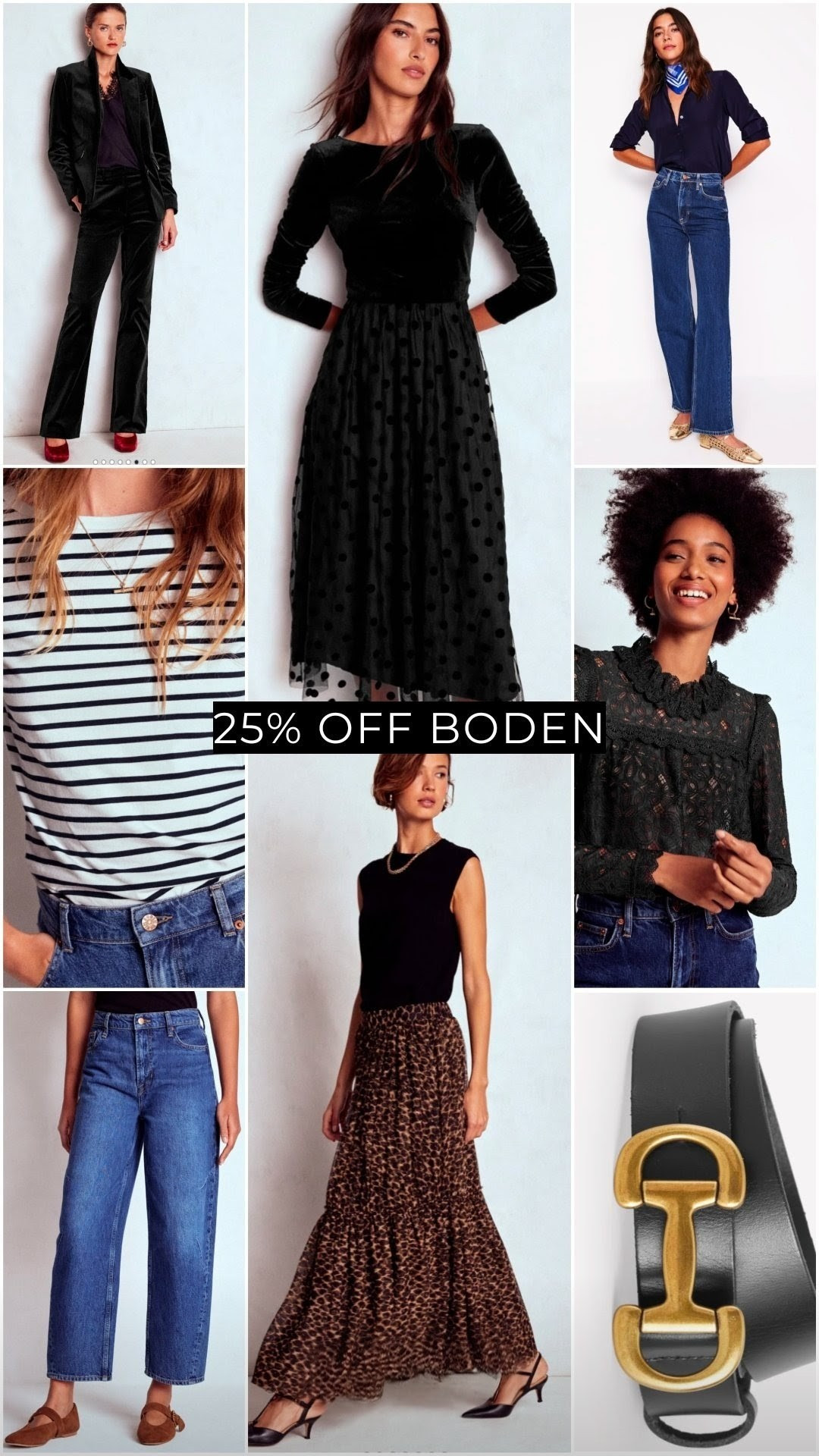 25% off Boden- leopard tulle skirt, barrel leg jeans, velvet suit, blouses, stripe pyjamas 

#LTKuk #LTKstyletip #LTKautumn