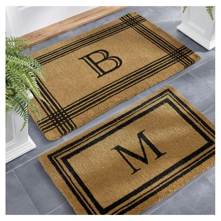 Monogrammed Coir Border Door Mat | Grandin Road | Grandin Road