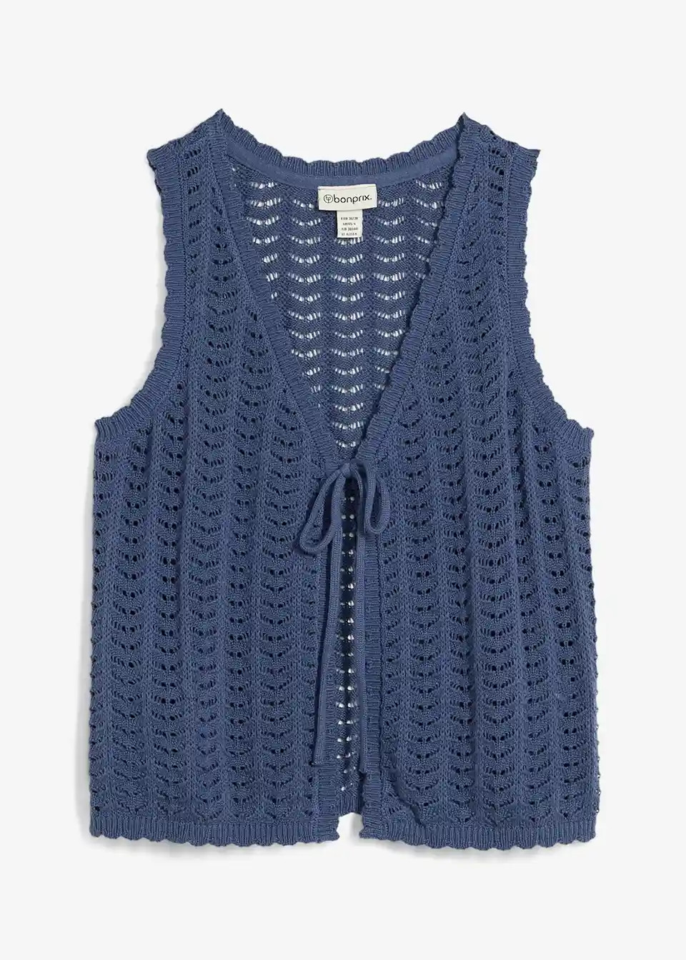 Trendige Strick-Weste mit Schn\u00fcrung - blau - Damen | bonprix | Bonprix DE