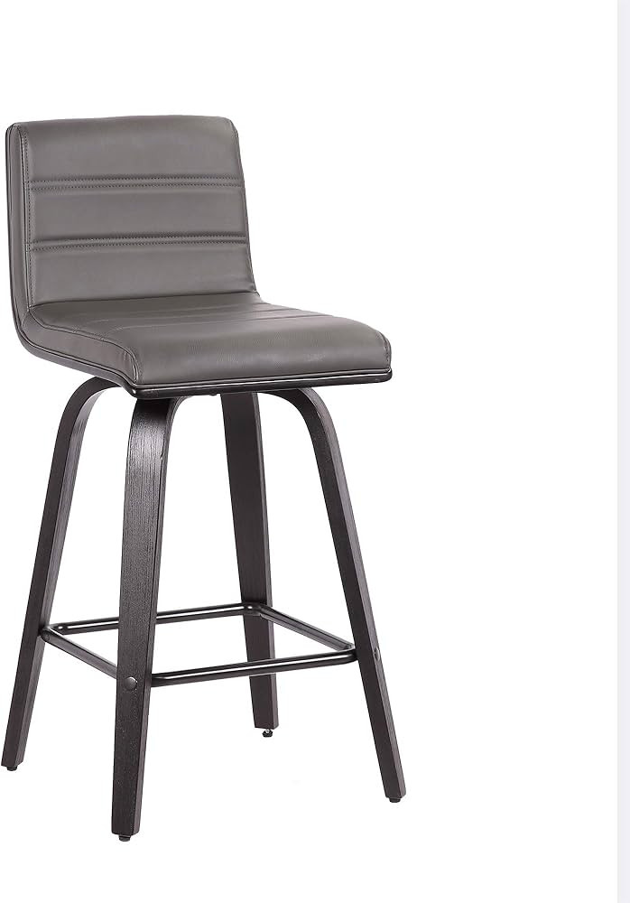 Armen Living Vienna Counter Height Barstool Brushed Wood Finish Faux Leather Kitchen and Dining, ... | Amazon (US)