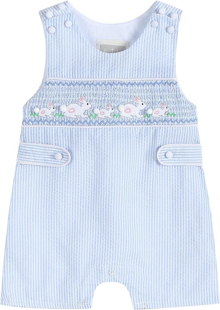 Lil cactus Boys Baby and Toddler Easter Bunny Shortalls | Amazon (US)