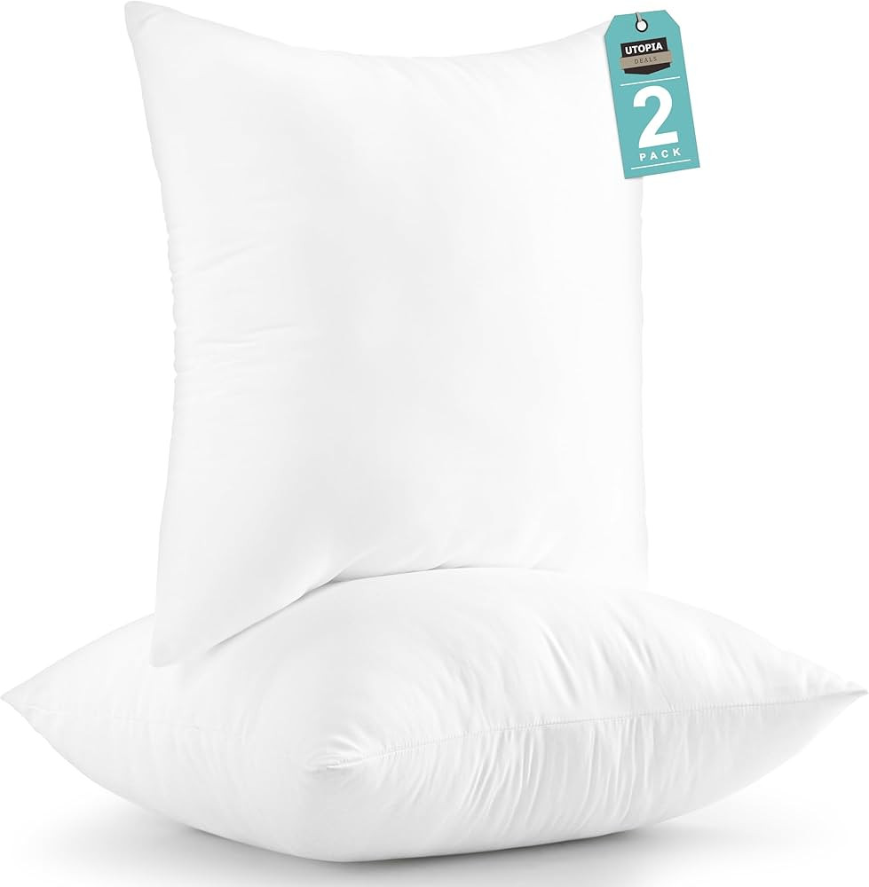 Utopia Bedding Throw Pillows Insert (Pack of 2, White) - 22 x 22 Inches Bed and Couch Pillows - I... | Amazon (US)