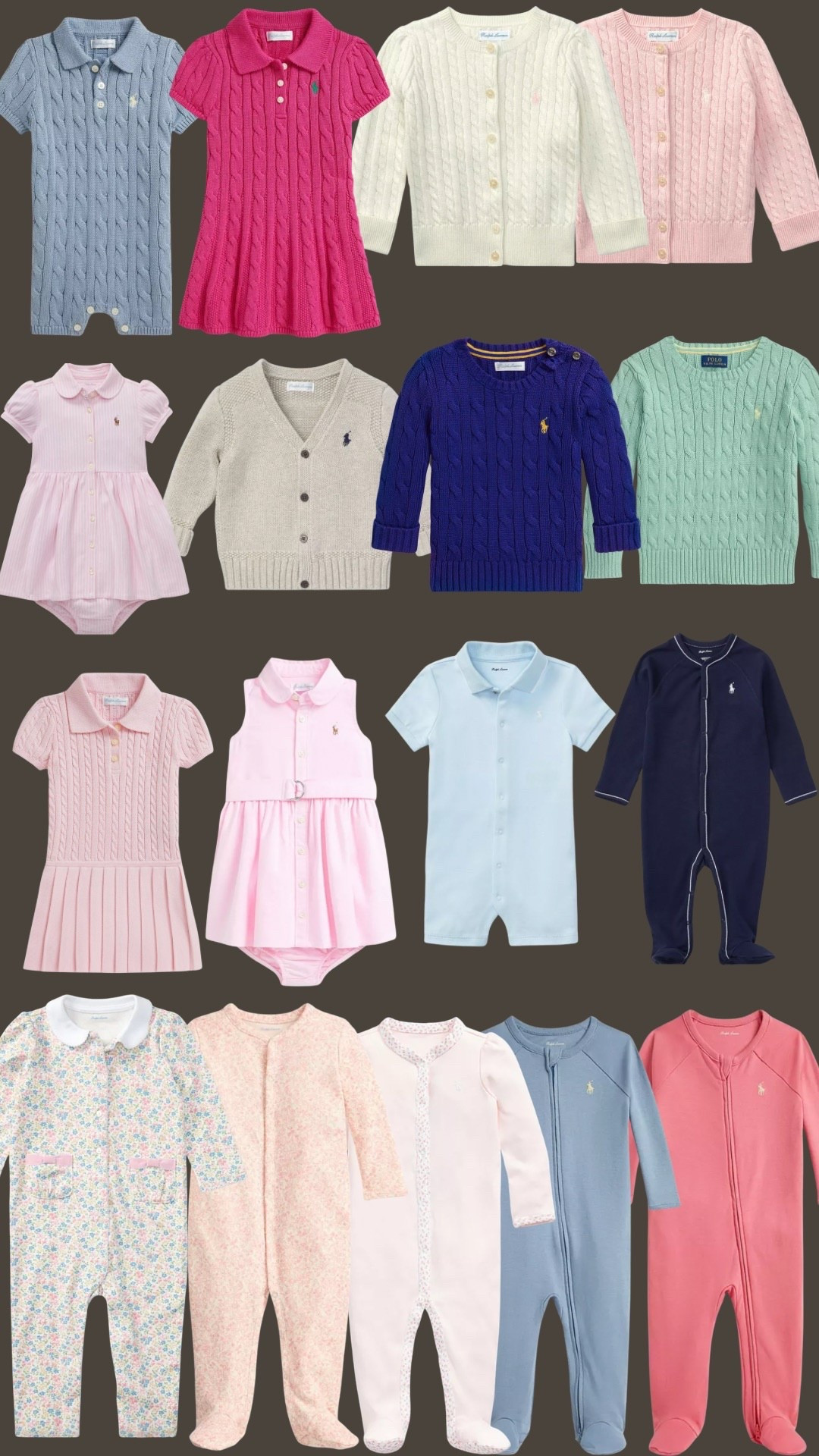 Ralph Lauren baby sale find 🤍 timeless pieces for spring + Easter

Obsessed with these classic Ralph Lauren baby clothes on sale right now — think soft cable knit sweaters, sweet sweater dresses, and the cutest matching sets. Perfect for Easter outfits, family photos, and everyday elevated basics.

Sharing the best finds: baby cable knit sweater, knit dress, polo bear outfits, classic cotton sets, spring baby outfits, neutral baby clothes, luxury baby on a budget.

If you love that classic, preppy look without paying full price, now is the time 🙌 sizes go fast!

#LTKKids #LTKBaby #LTKSaleAlert