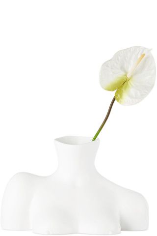 White Ceramic Breast Friend Vase | SSENSE