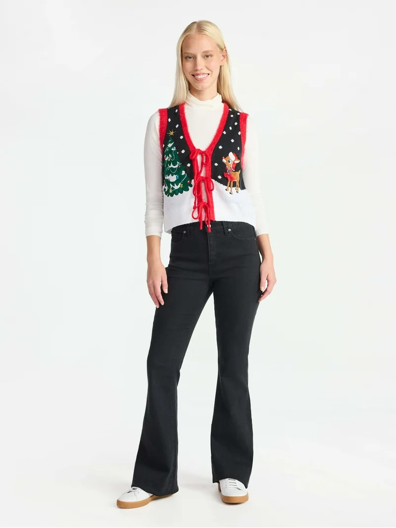 Rudolph the Red-Nosed Reindeer Women's Christmas Tie Vest, Sizes XXS-XXL | Walmart (US)