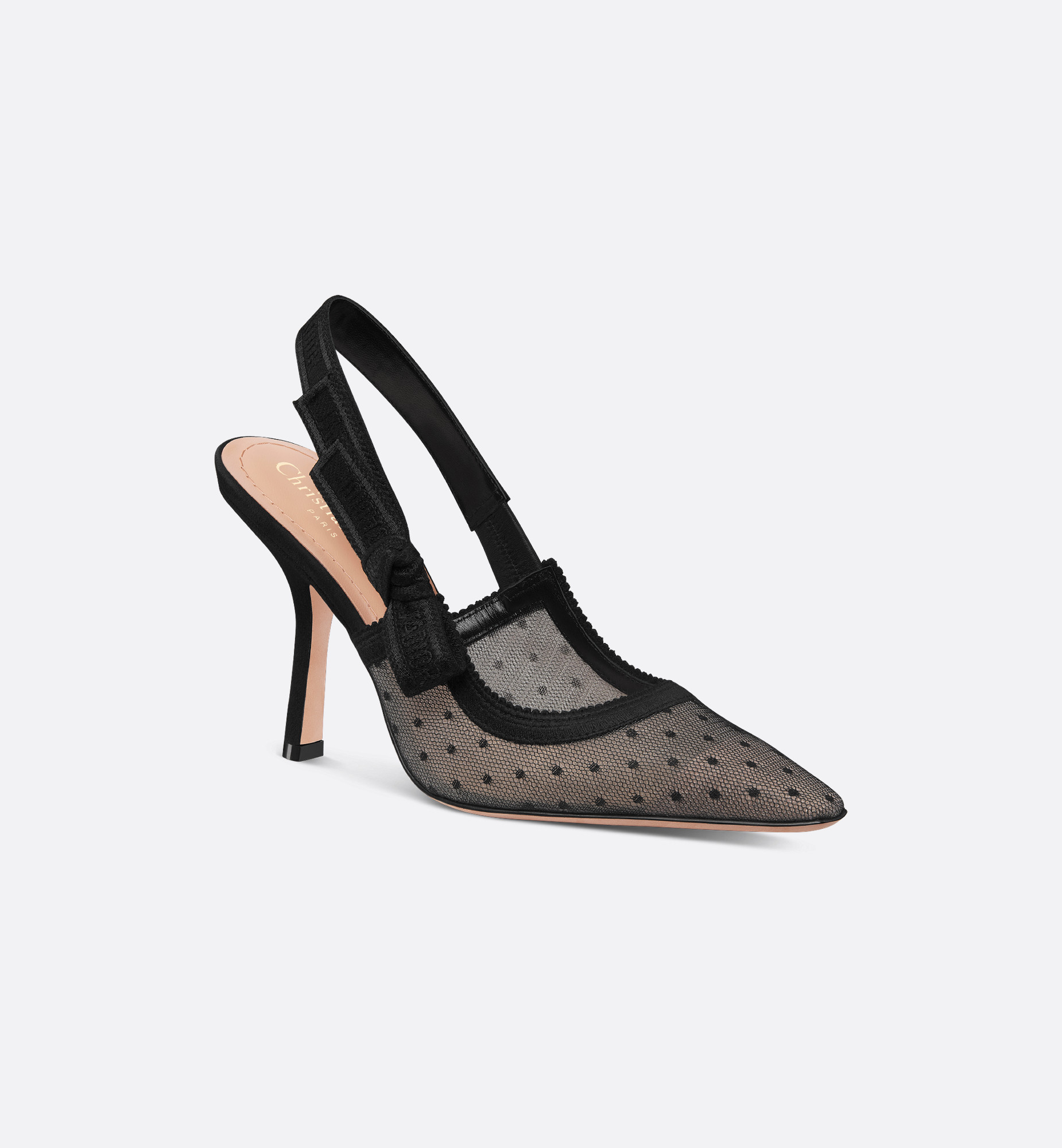 J'Adior Slingback Pump Transparent Mesh and Black Plumetis | DIOR | Christian Dior Parfums UK