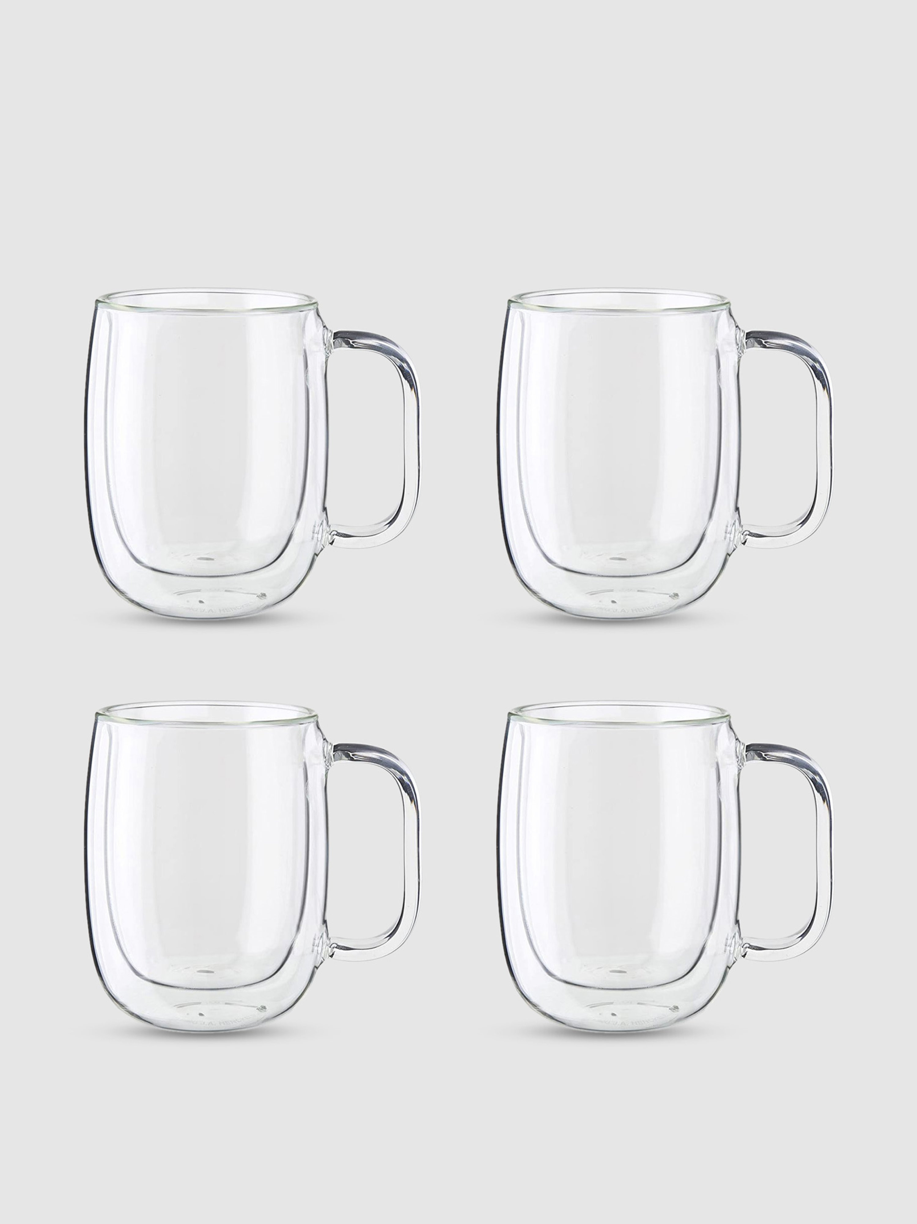 Sorrento Plus Double Wall Glassware Coffee Glass Mug, Set Of 4 | Verishop
