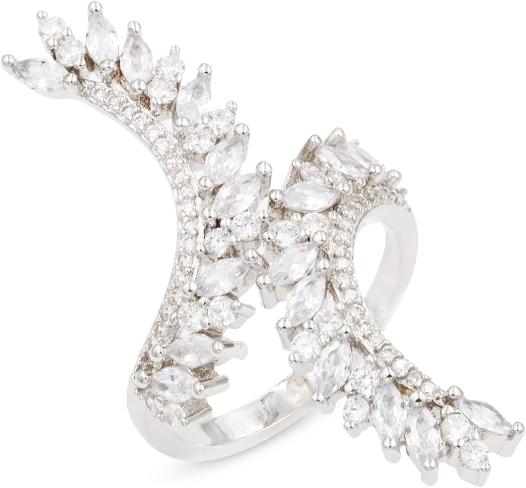 Lavencious Cocktail Fashion Ring Size Adjustable From 6-8.5 CZ Marquise Shape Jewelry for Women | Amazon (US)