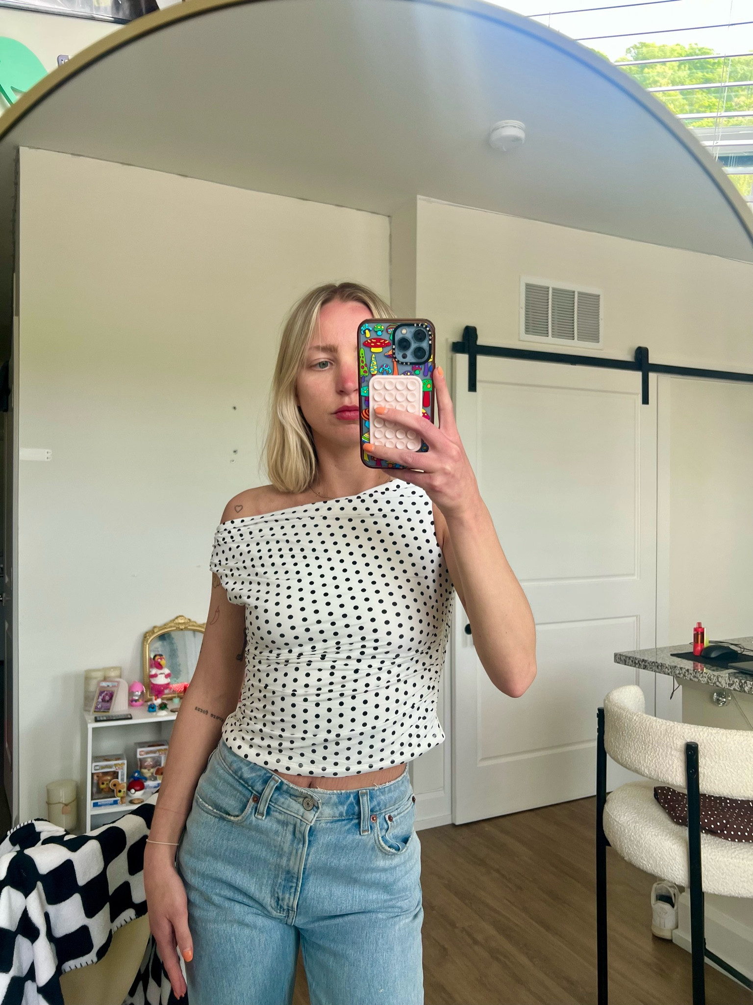 Off the shoulder polka dot top from Amazon size smalll

#LTKootd #LTKdayinmylife #LTKgrwm