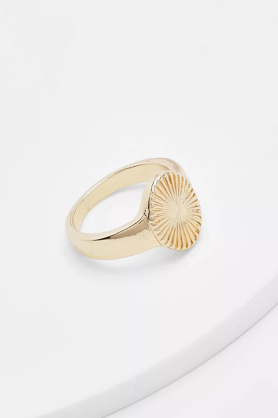 Sunray Oval Signet Ring | Boohoo.com (US & CA)