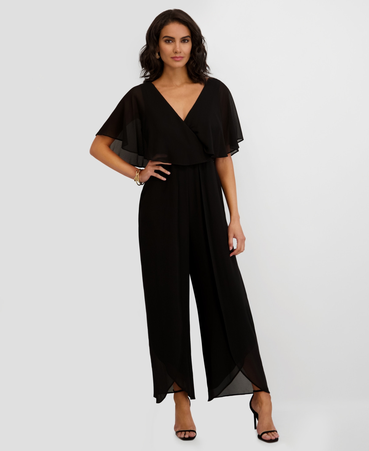 kensie Women's Flutter-Sleeve Jumpsuit - Black | Macy's