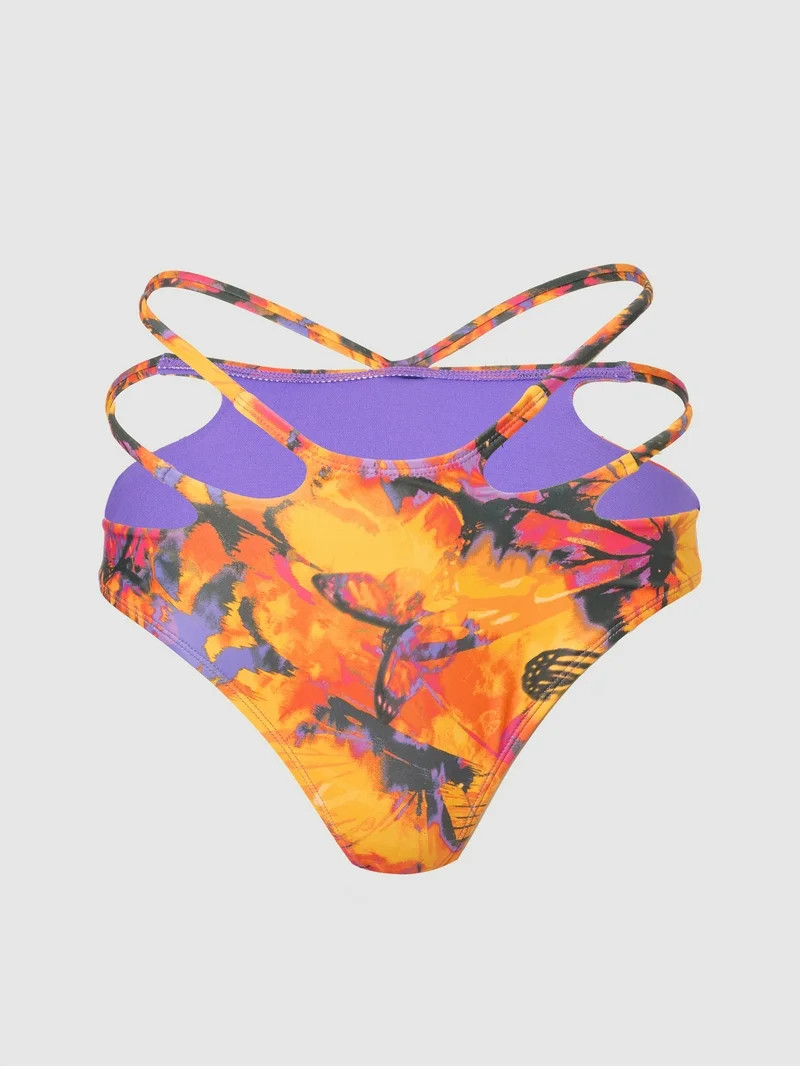 Hot Girl Summer by Megan Thee Stallion Women's Sunset Butterfly Bikini Bottoms, Sizes XS-XXL - Wa... | Walmart (US)