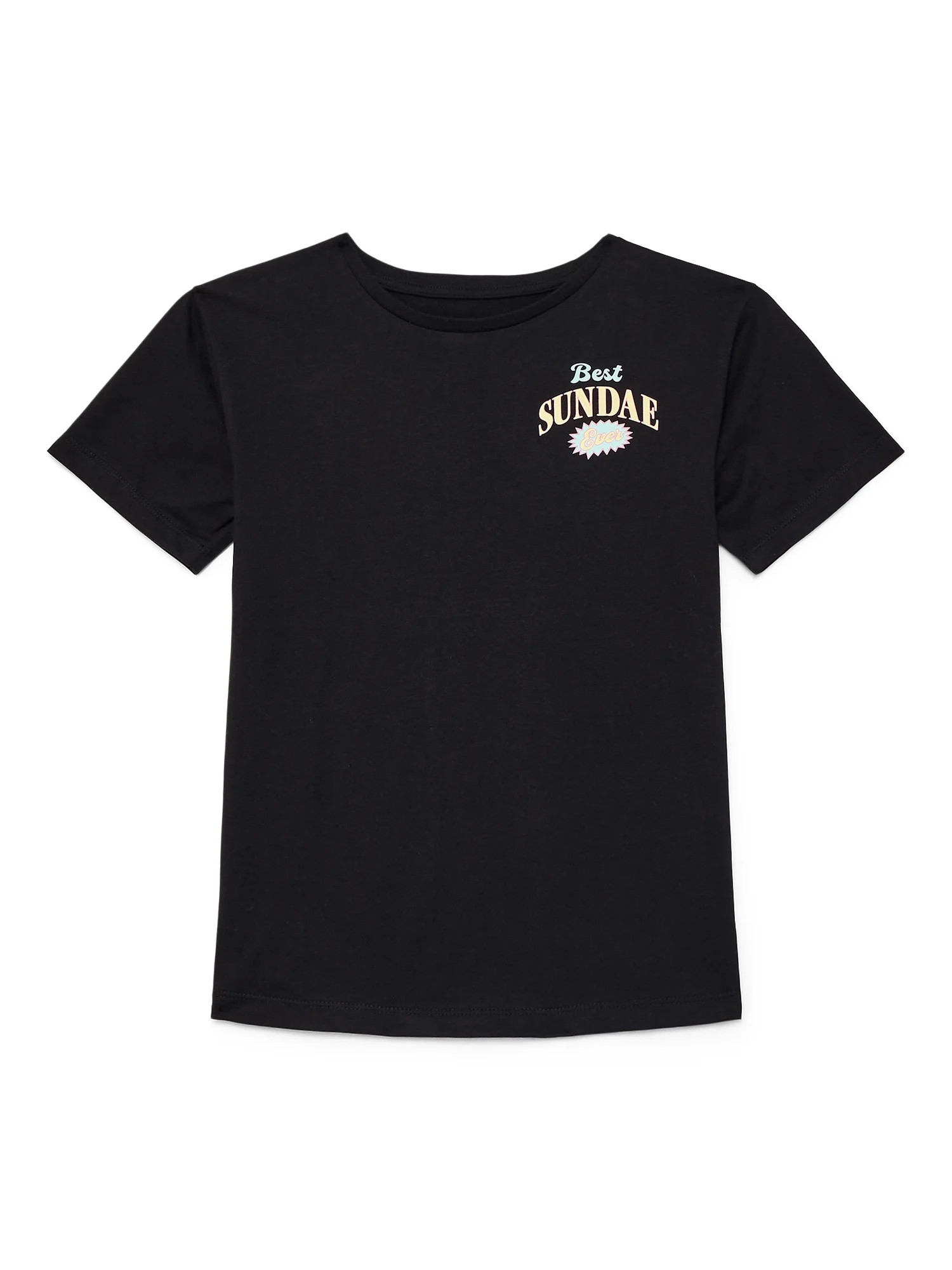 Wonder Nation Girls Best Sundae Ever Graphic T-Shirt with Short Sleeves, Sizes 4-18 - Walmart.com | Walmart (US)