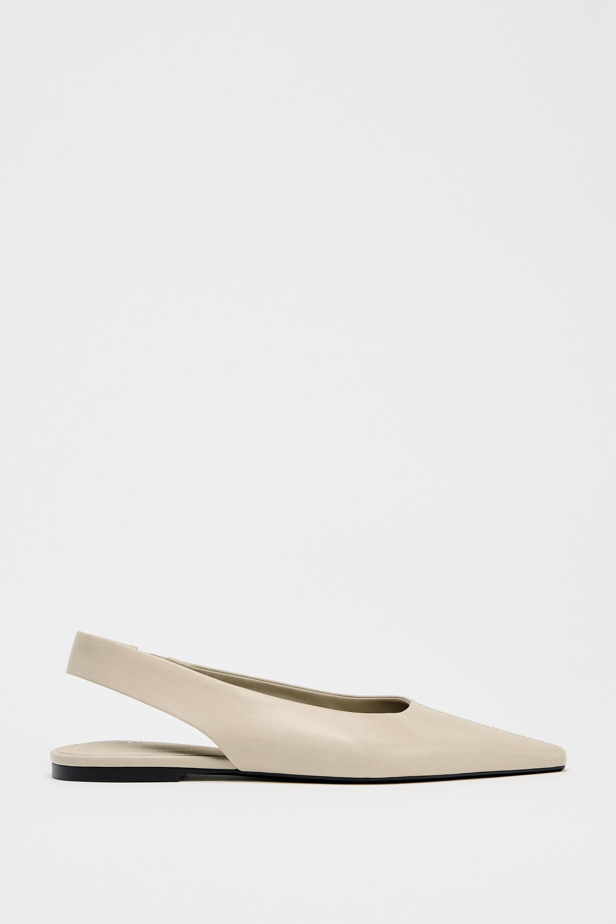 LEATHER SLINGBACK BALLERINA | Zara UK