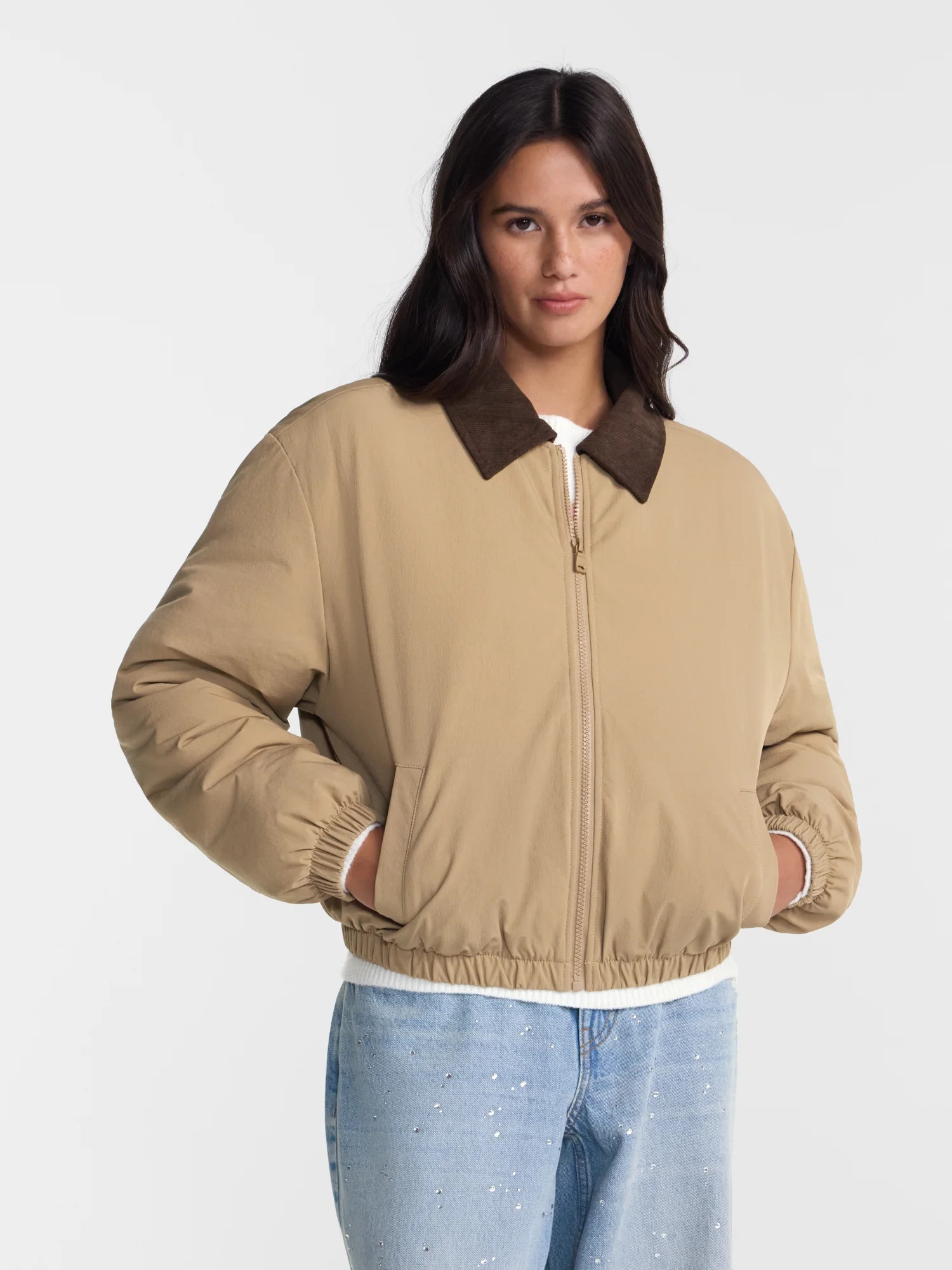 No Boundaries Puffer Barn Jacket, Women's and Women's Plus XXS-4X | Walmart (US)