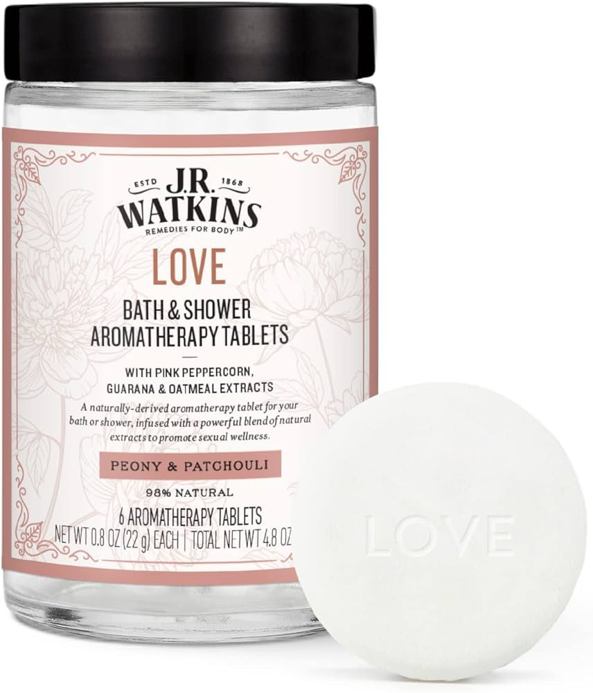 J.R. Watkins Love Bath & Shower Aromatherapy Tablets, Peony & Patchouli Shower Steamers, 5.6 oz | Amazon (US)