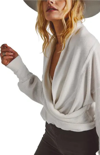 Hold Me Close Rib Wrap Front Top | Nordstrom