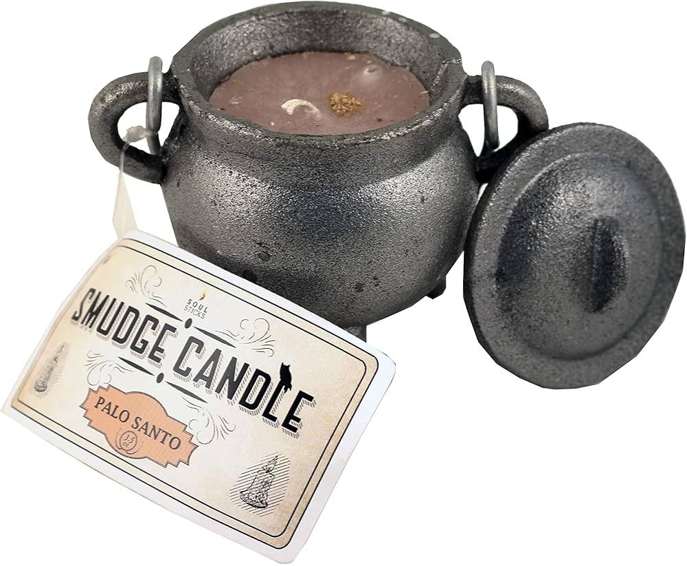 Reusable 4" Cast Iron Cauldron Candle with Lid and Hanging Handle for Spell Casting, Smudging, Ri... | Amazon (US)