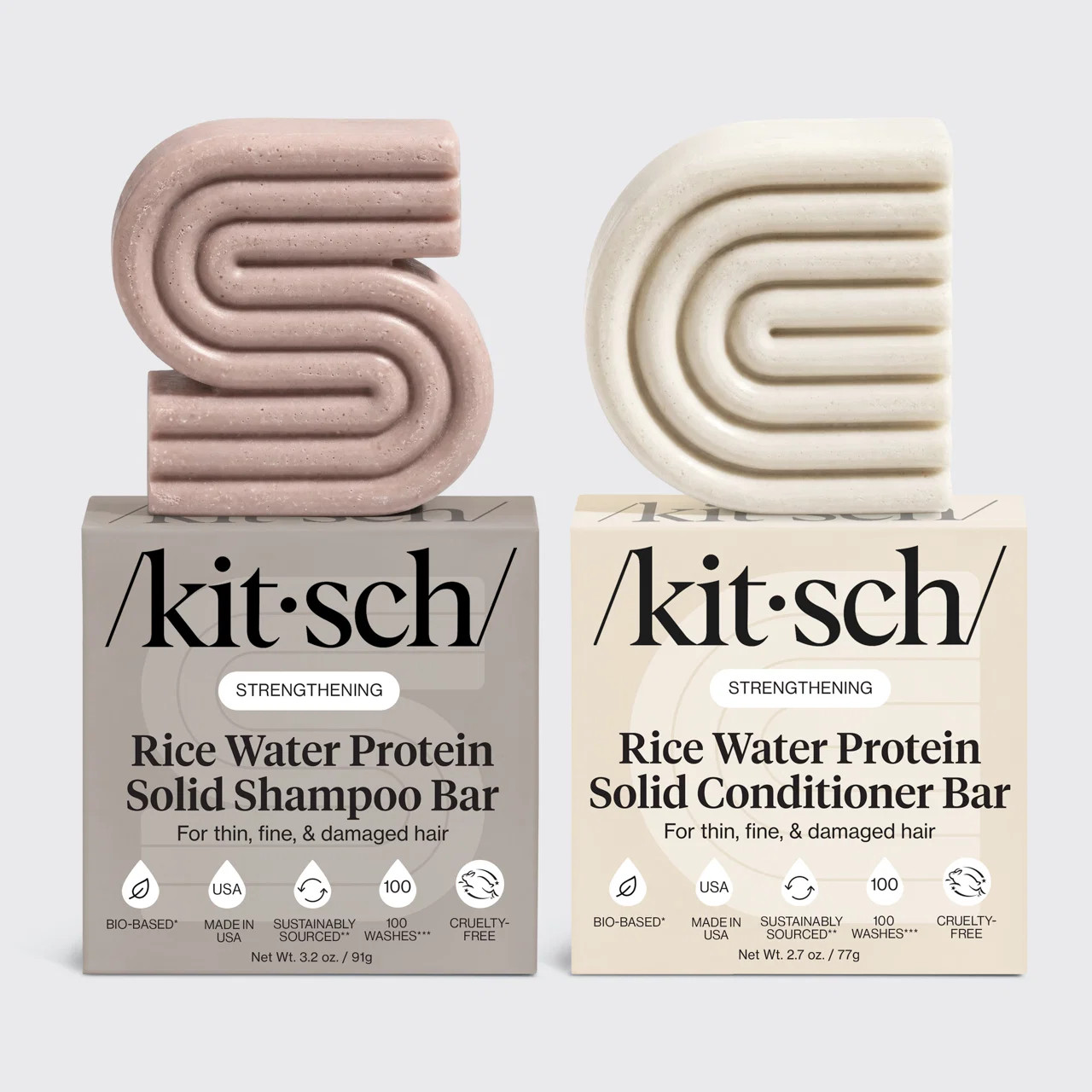 Rice Water Shampoo & Conditioner Bar for Hair Growth | KITSCH | Kitsch