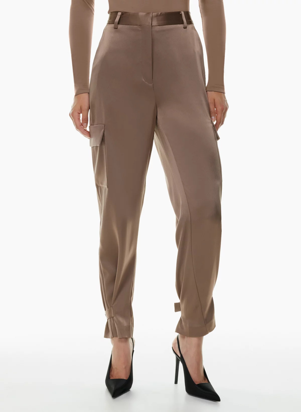 REFINED SATIN CARGO PANT | Aritzia