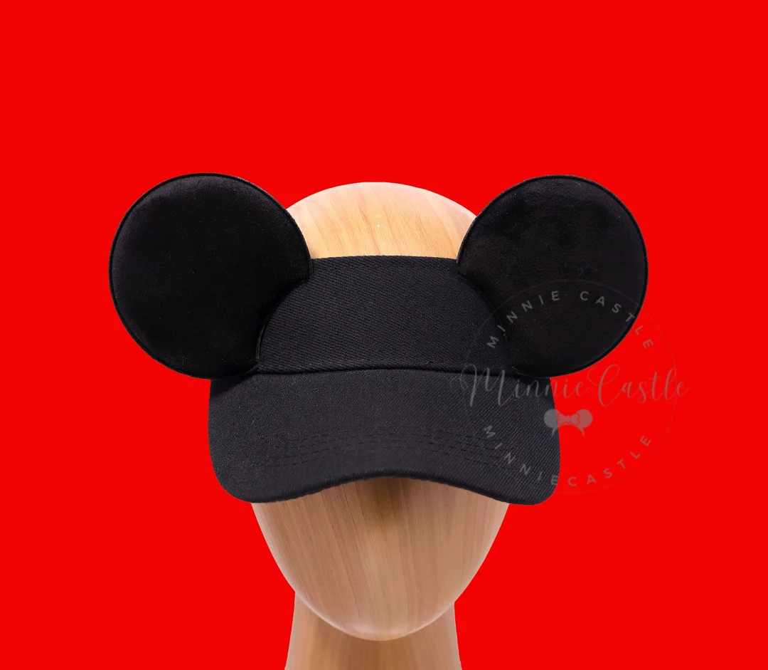 Black Mouse Ears Visor Without Bow, Boy Mickey Visor, Man Mouse Ear Visor, Non Glitter Mickey Sun... | Etsy (US)
