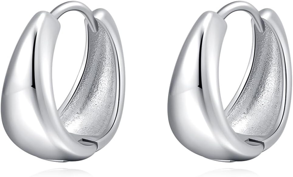 SLUYNZ Solid 925 Sterling Silver Waterdrop Hoop Earrings for Women Teens Teardrop Hoop Earrings G... | Amazon (US)