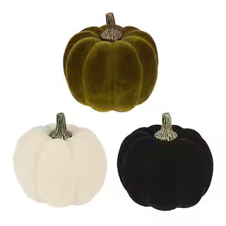 Assorted 6.6" Tabletop Flocked Pumpkin by Ashland® | Michaels Stores