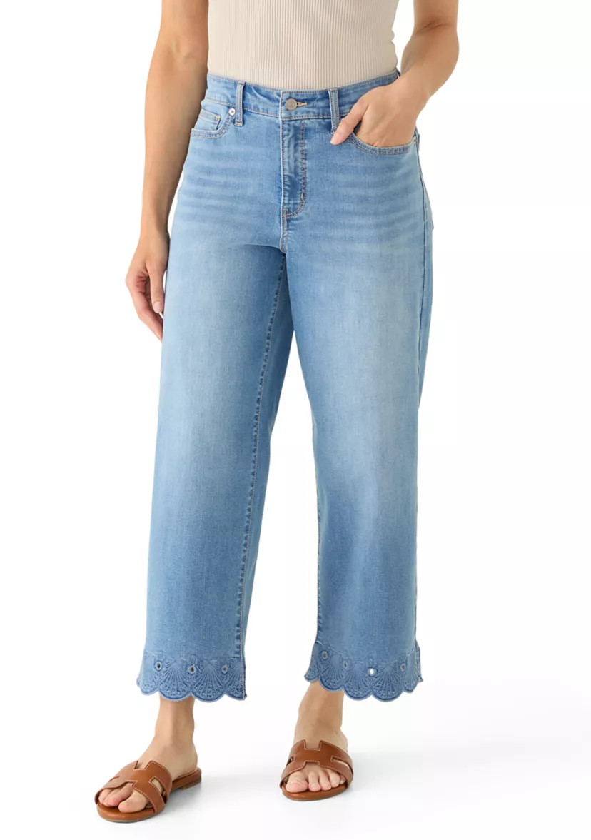 Petite Shell Cropped Jeans | Belk
