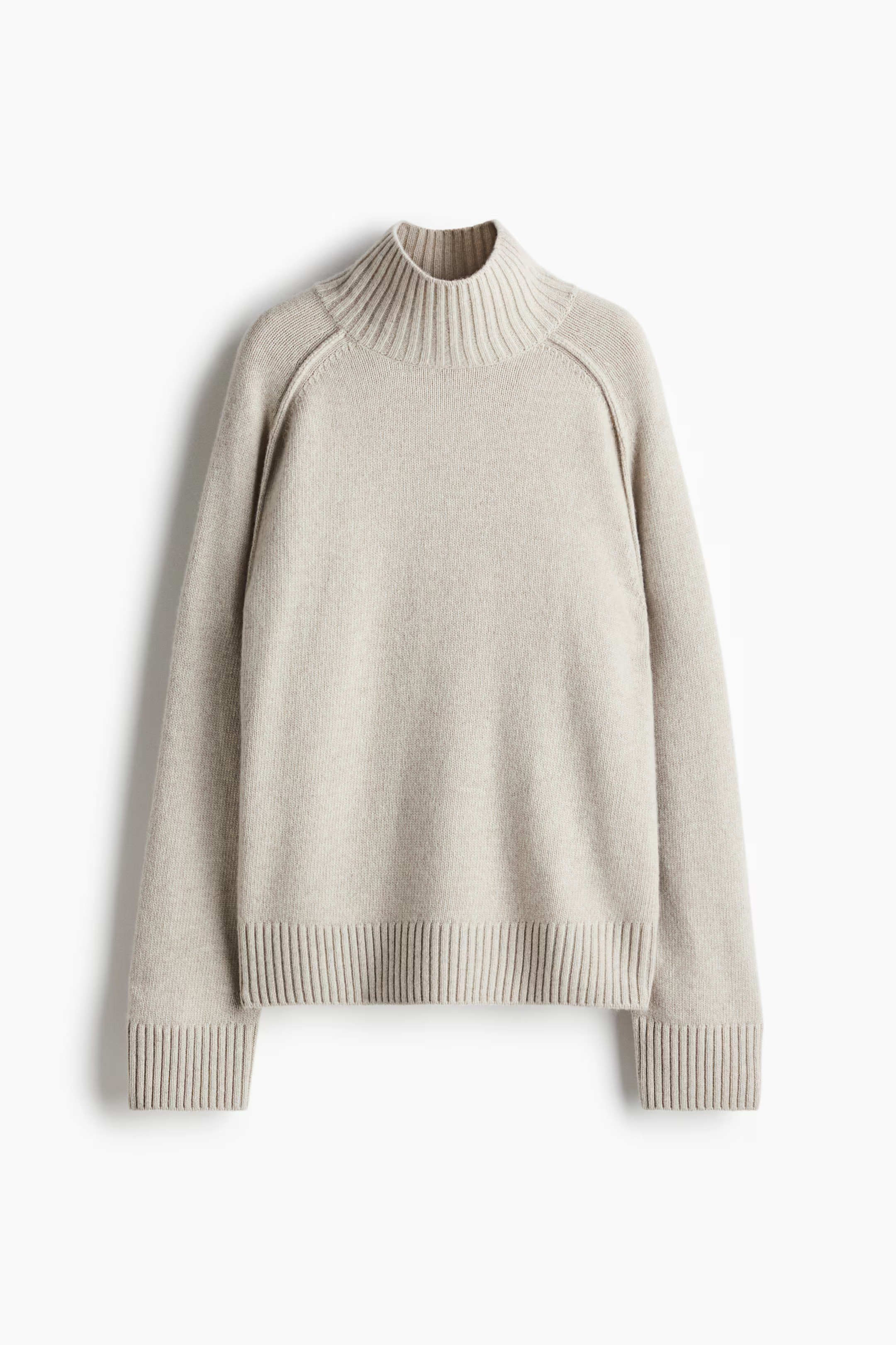 Cashmere-blend turtleneck jumper - Light greige - Ladies | H&M GB | H&M (UK, MY, IN, SG, PH, TW, HK)