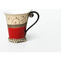 Ceramic Cup, Tea Cup, Handbuilding Techniques, Ceramics & Pottery, Handmade Cup, Coffee Red | Etsy (US)
