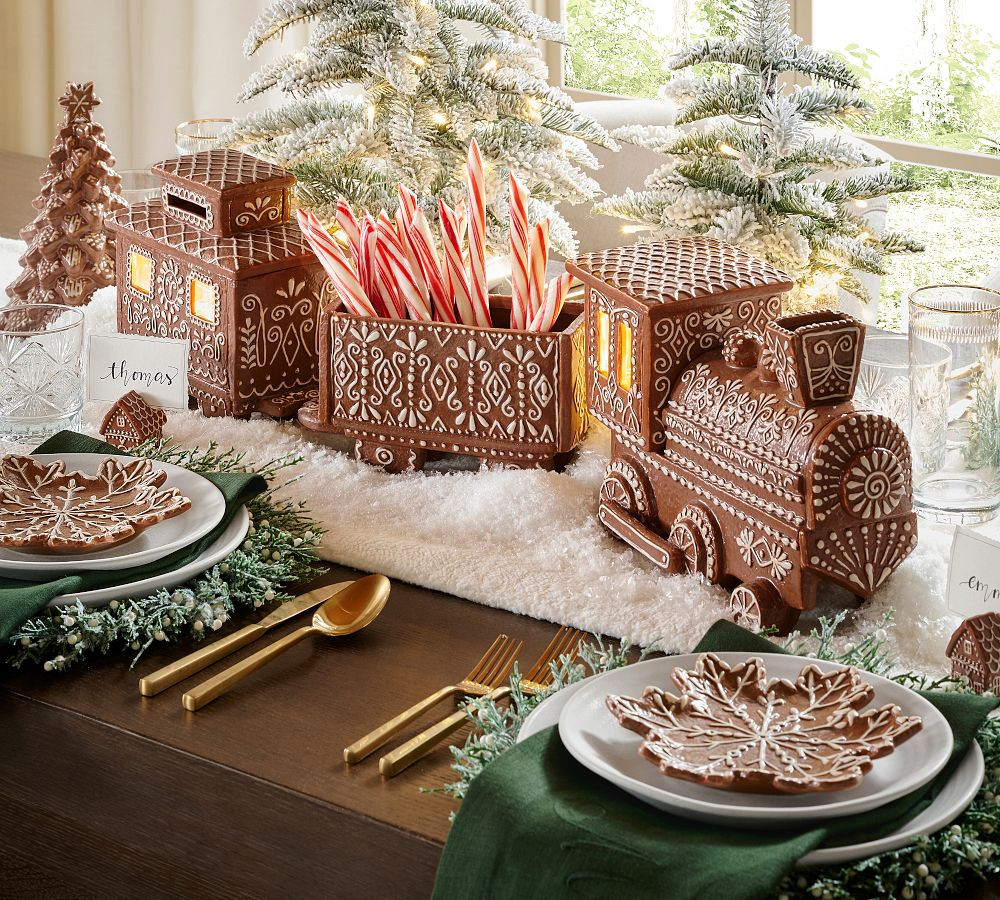 Handcrafted Ceramic Gingerbread Train | Pottery Barn (US)