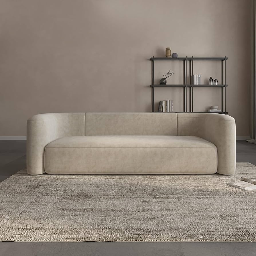 Acanva Luxury Modern Tight Curved Back Velvet Sofa, Minimalist Style Comfy Couch for Living Room ... | Amazon (US)
