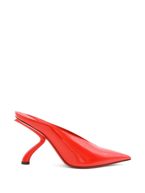 Ferragamo Itaca Sculpted Leather Mules | Red | FARFETCH | Farfetch Global