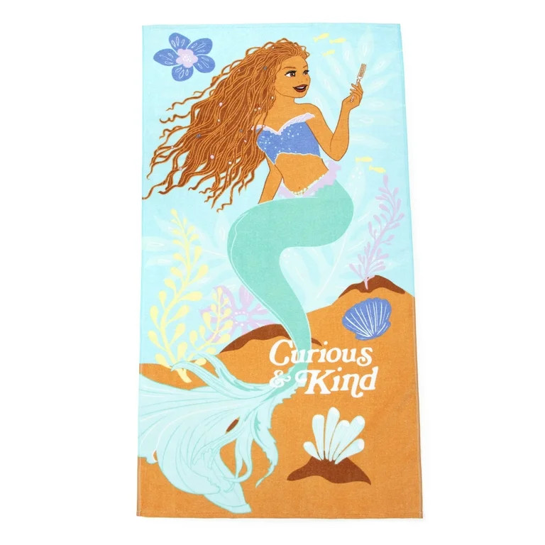 Disney Little Mermaid Cotton Kids Beach Towel, 28" X 58" - Walmart.com | Walmart (US)