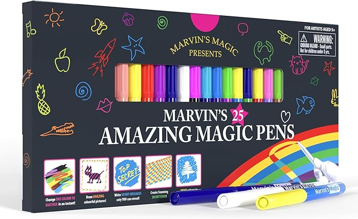 Marvin's Magic - Original x 25 Amazing Marker Pens - Color Changing Magic Pen Art - Create 3D Let... | Amazon (US)